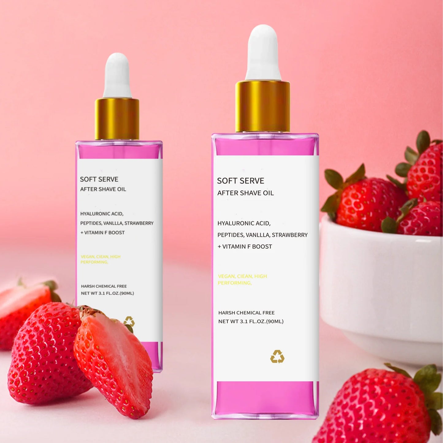 2/1pcs Hair After Shave Essential Oil Strawberry Flavored Care Effectively Soothes Skin Moisturizes Smooths Easy Use Daily 90ML
