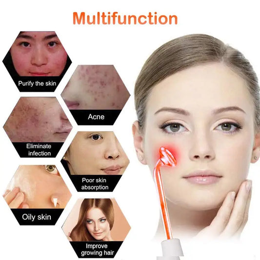 Portable Handheld Skin Care Blackhead Acne Removal Skin Tightening Hair & Scalp Stimulator High Frequency Beauty Instrument