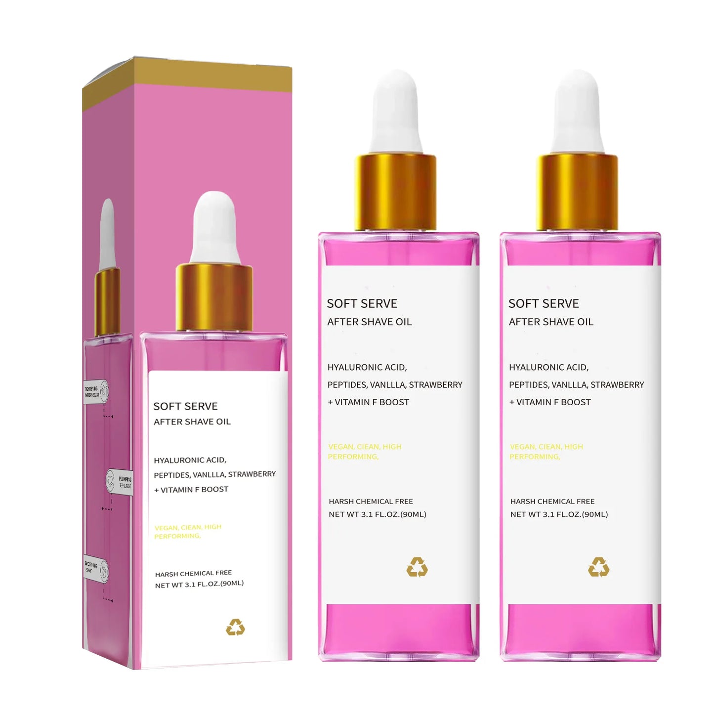 2/1pcs Hair After Shave Essential Oil Strawberry Flavored Care Effectively Soothes Skin Moisturizes Smooths Easy Use Daily 90ML