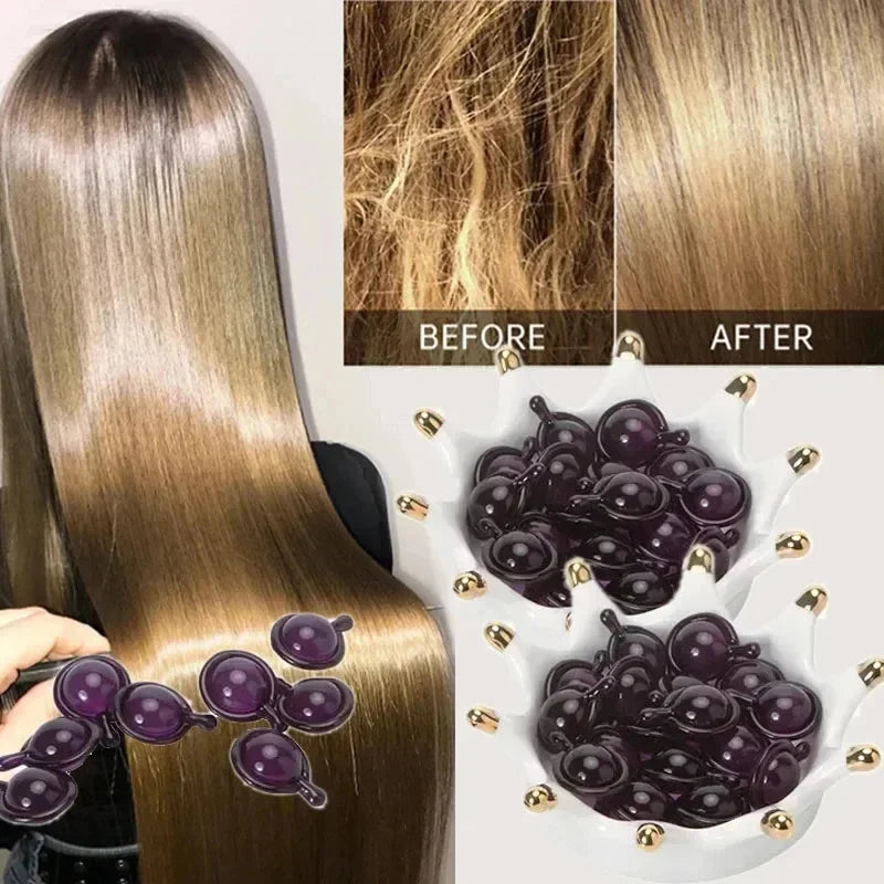 Hair Vitamin Capsule Keratin Oil Fast Restore Soft Smooth Shiny Hair Care Nourish Repair Hair Damaged Splitting Treatment Produc