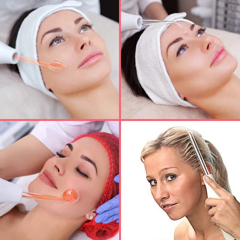Portable Handheld Skin Care Blackhead Acne Removal Skin Tightening Hair & Scalp Stimulator High Frequency Beauty Instrument