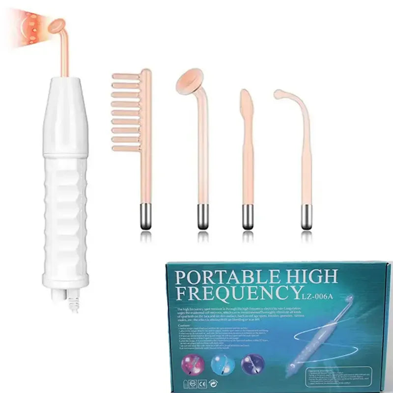 Portable Handheld Skin Care Blackhead Acne Removal Skin Tightening Hair & Scalp Stimulator High Frequency Beauty Instrument