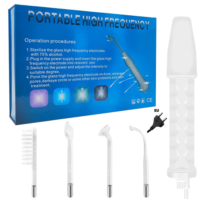 Portable Handheld Skin Care Blackhead Acne Removal Skin Tightening Hair & Scalp Stimulator High Frequency Beauty Instrument