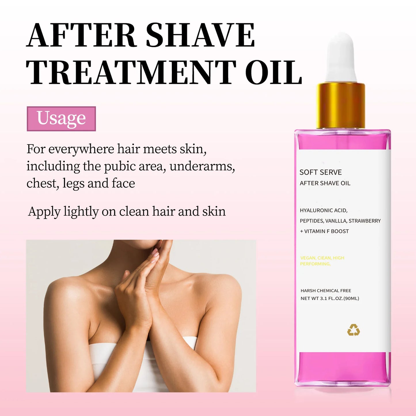 2/1pcs Hair After Shave Essential Oil Strawberry Flavored Care Effectively Soothes Skin Moisturizes Smooths Easy Use Daily 90ML